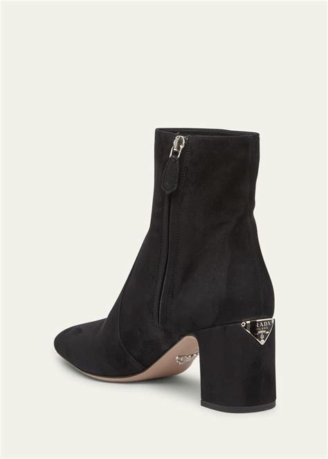 prada suede 55mm block heel boot|prada ankle boots.